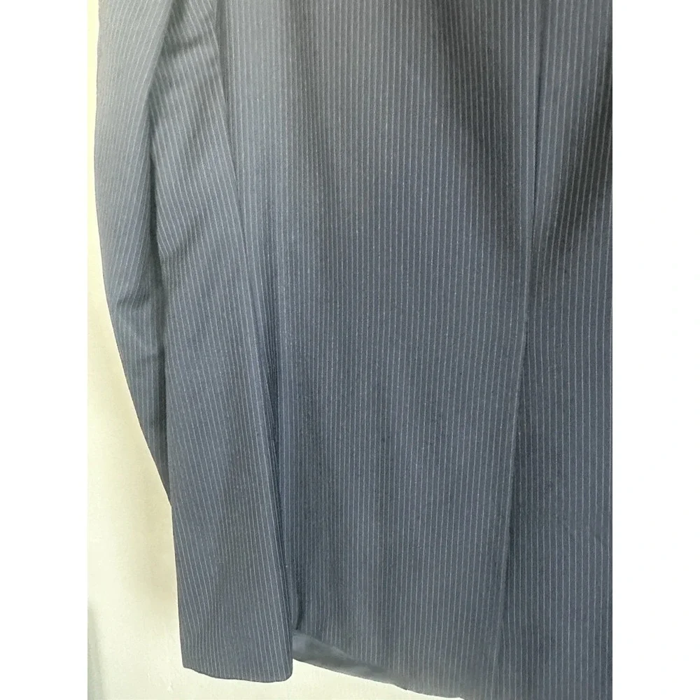 Lauren‎ Ralph Lauren 100% Wool Jacket Mens 48R Navy Pinstripe Blazer Sport Coat